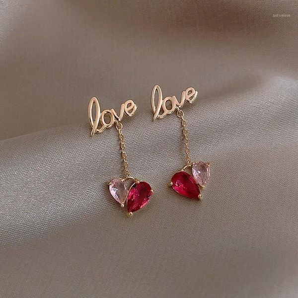

dominated fashion temperament selling korean delicate crystal heart design women drop earrings contracted joker long earrings1, Silver