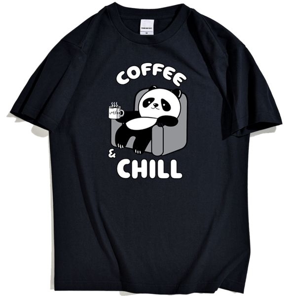 

kawaii panda drinking coffee man funny animal logo streetwear for casual trend oversize 's sport hooded sweatshirt hoodie t shirt