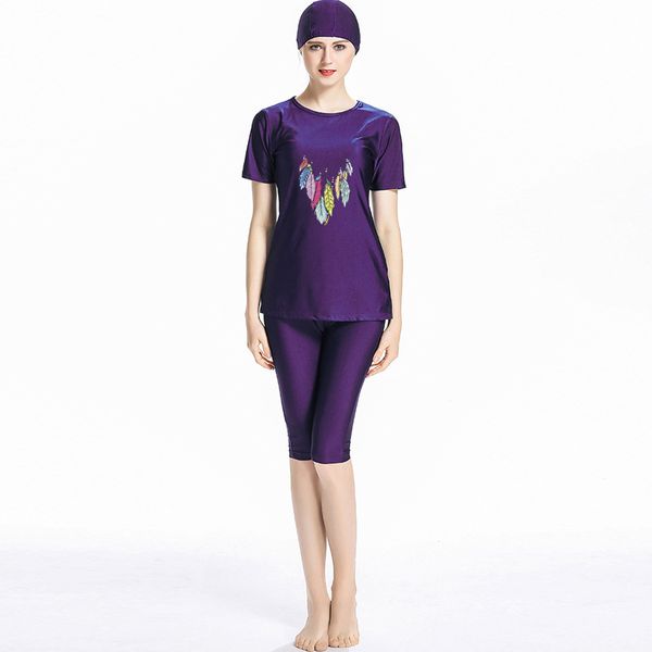 

2021 new s-4xl women's girls modest hijab swimsuits bath gk4j, Red