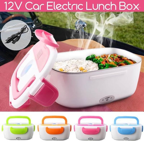 

12v car plug electric heating lunch box heater portable bento box office home warmer with removable container spoon1