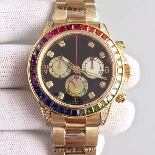 

u1 factory 2 colors luxury classic mens watch tona 116599 116598 42mm diamond ring japanese vk quartz chronograph 5atm waterproof wristwatch, Slivery;brown