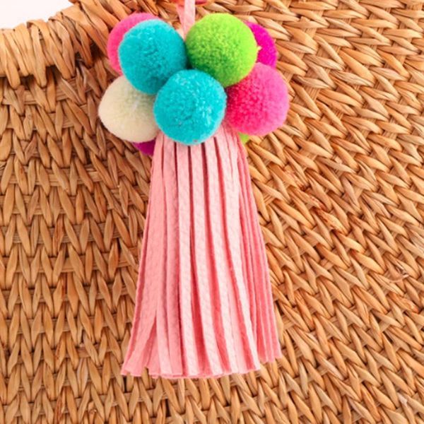 

fashion jewelry keychain pom pom tassels key chain pompom keyring valentines day gift pendant gift wholesale price qh6007 h bbysrr