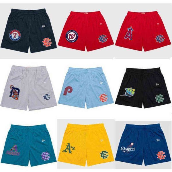 

eric emanuel brand ee basic short men's fitness shorts women beach pants sports mesh breathable casual star fashion basketball football, White;black