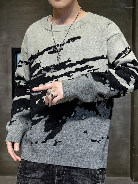 

sweater men's 2020 autumn/winter clothes new knit sweater couple korean version trend personality line shirt f1, White;black