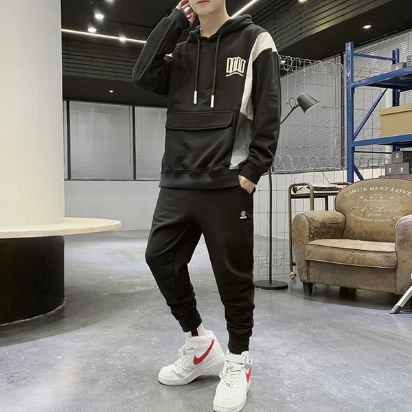 

xkgbf youth suit sweater men's hoodie 2020 men's autumn hoodietrend student hoodie new trend casual jthrj, Black
