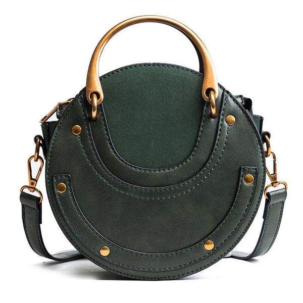 

luxury handbags women bags designer 2020 circular scrub pu leather women bags retro handbag small round shoulder mini bag