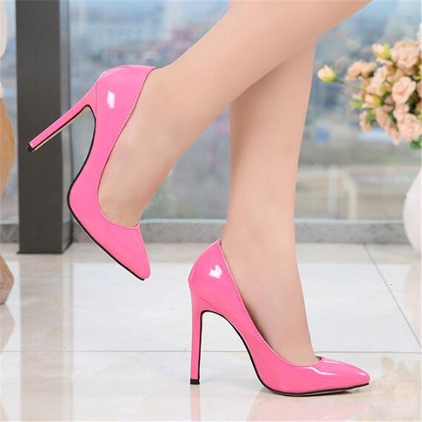 

2021 new high heel make, large size 35-43 44 45 46, feminine, sexy, leather, stiletto women's shoes for party d54z, Black