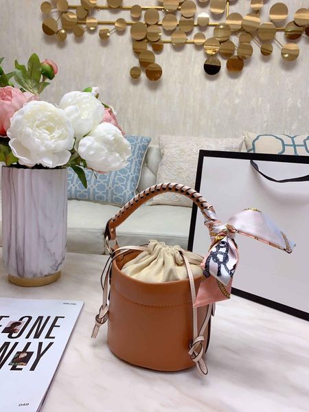 

2019 women's fashion bucket bag genuine leather shoulder bag classic design crossbody bags lady handbags more colors 15cm