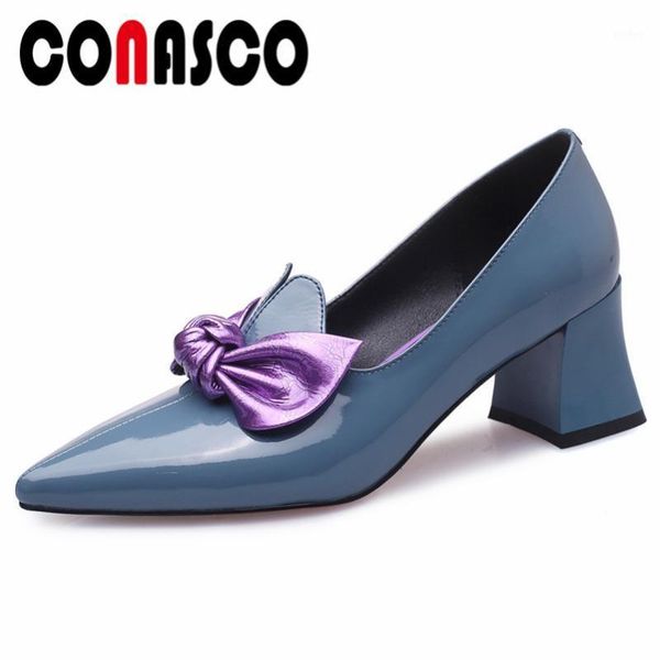 

conasco elegant concise pumps women classic pointed toe square high heels spring summer party dress shoes woman rome pumps1, Black