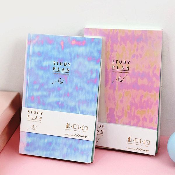 

"laser light ver2" beautiful soft paper cover agenda monthly weekly daily planner scheduler student notebook stationery gift1, Purple;pink
