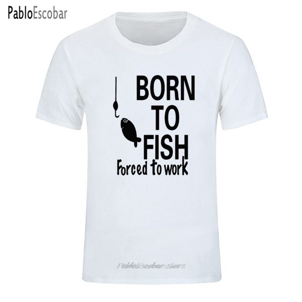 

born to fish forced to work printed men shubuzhi summer new style short sleeve funny for men tees hoodie designers t shirts sweatshirt