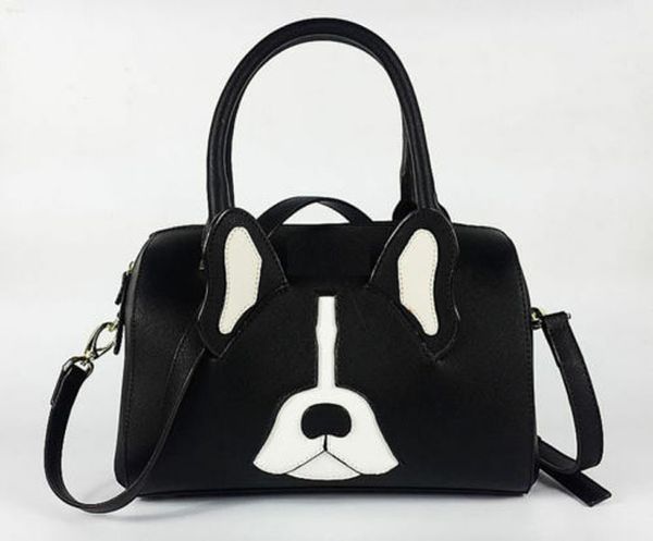 

women pu leather french bulldog bag handbag spade boston bag crossbody shoulder purse-pleasae contact us for more luxury items, Black;red