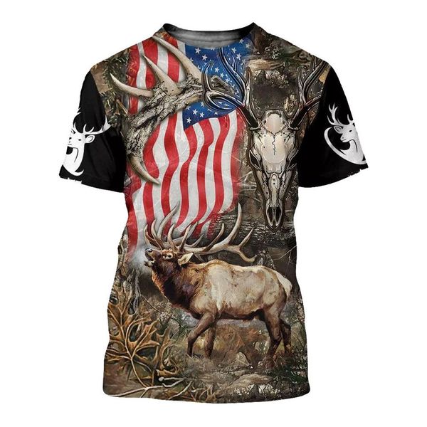 

deer hunter american flag 3d print shirts anime hentai graphic men clothing