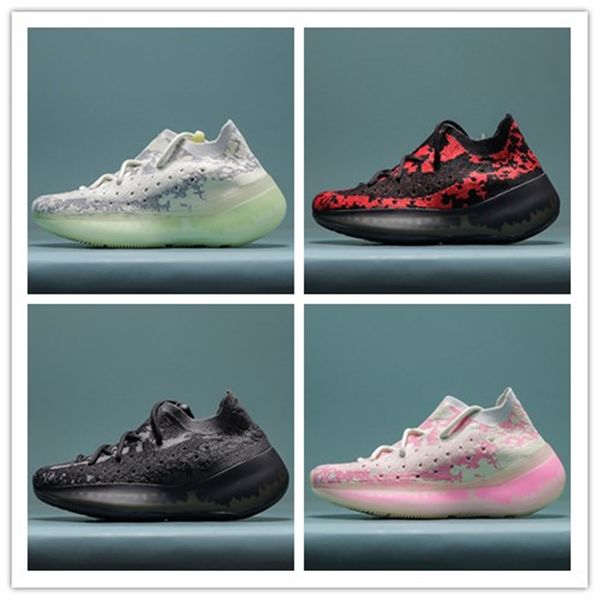 

kids shoes kanye west 380 alien mist 3m reflective toddler sneakers clay beluga triple black white boys gilrs shoes, White;red