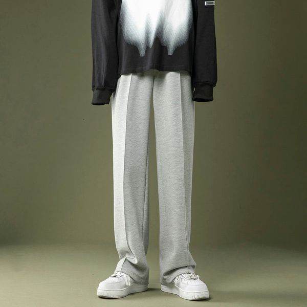 

trousers 2021 male spring and autumn new straight down rubbing pants high youth men's clothing b5z1, Black