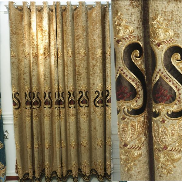 

геометрические вышитые роскошная европа красивые занавесы для гостиной занавески окна спальни портьера украшения