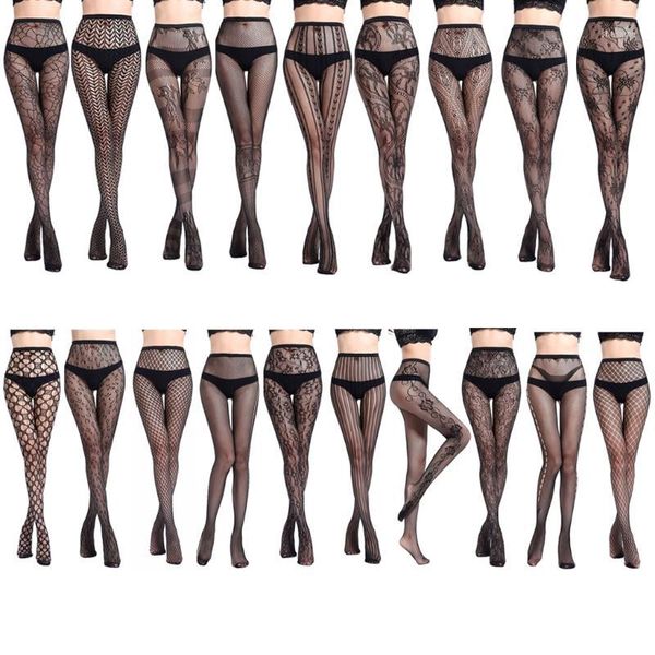 

19 types elastic magical stockings female eroti tights skinny legs pantyhose prevent hook silk collant female stockings1, Black;white