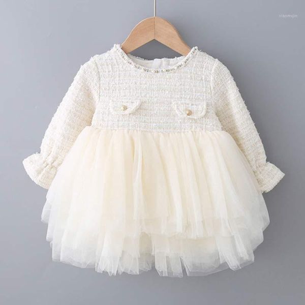 

girl's dresses 2021 children autumn fashion dress baby girls long sleeve mesh clothes patchwork cute casual princess1, Red;yellow