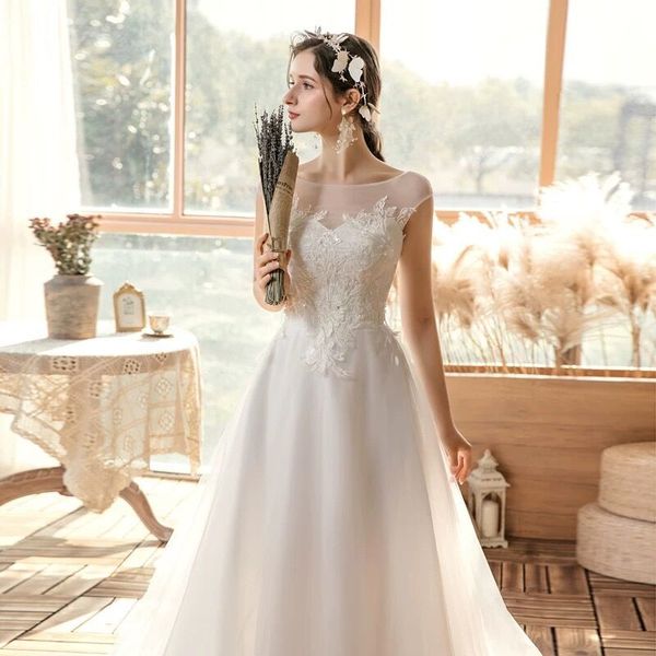 

2021 new spring size elegant cap sleeves novia wedding gown soiree robe bride to be dressed 8mw5, Blue;red
