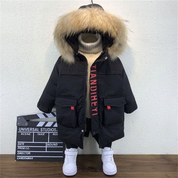 

boys winter coat long children casual parkas jacket for boy coats kids down outerwear clothes teens windbreaker toddler hoodies lj201120, Blue;gray