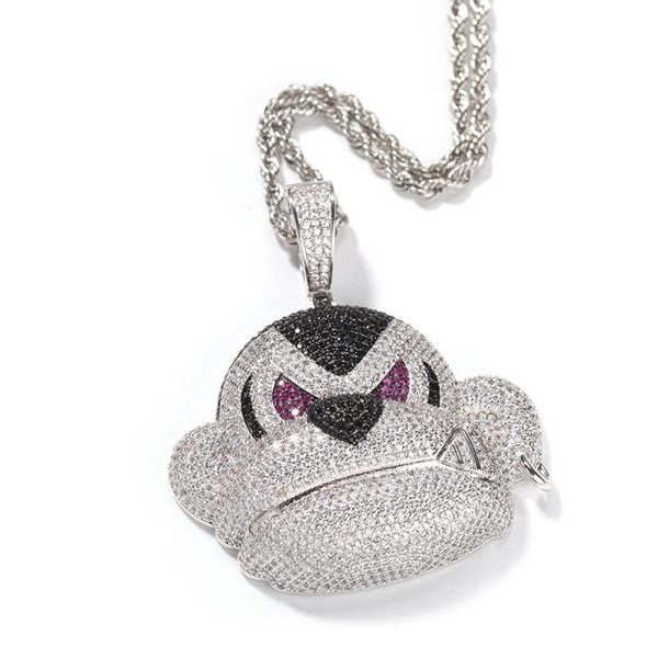 

hip hop orangutan necklace pendant bling cartoon creative pendants necklace for men rapper jewelry 2 colors, Silver