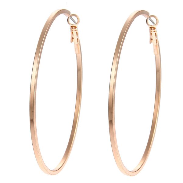 

3 pairs/set hyperbole fashion hoop ear earrings metal big circle large ring earring set rose gold/gold/silver for women, Golden;silver