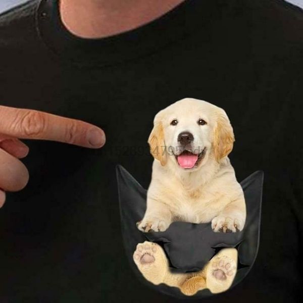 

golden retriever inside pocket dog lovers t shirt black cotton men s-6xl sport hooded sweatshirt hoodie