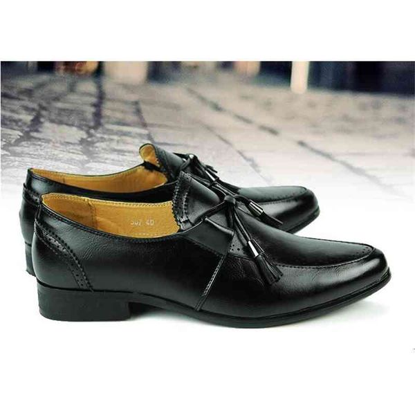 

shoes fashion men leather doug casual flat tassels slip-on driver dress loafers pointed toe moccasin wedding size: eu39-43, Black