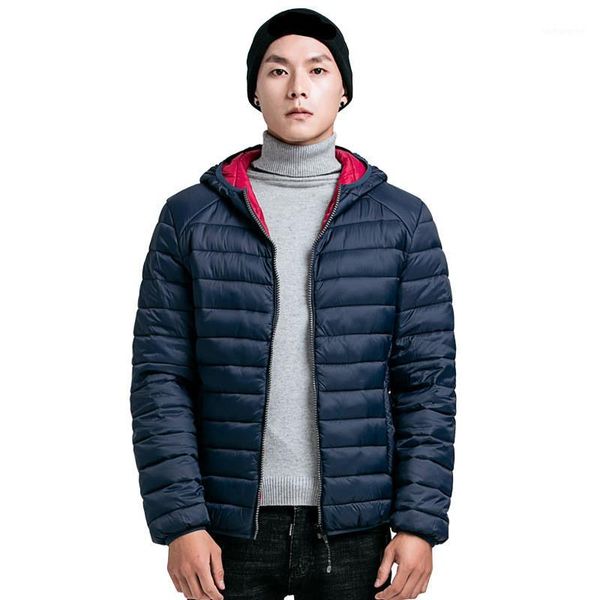 

brand winter cotton padded hooded jacket men windproof parka men hoodies collar clothing thick quilted coat mens1, Black