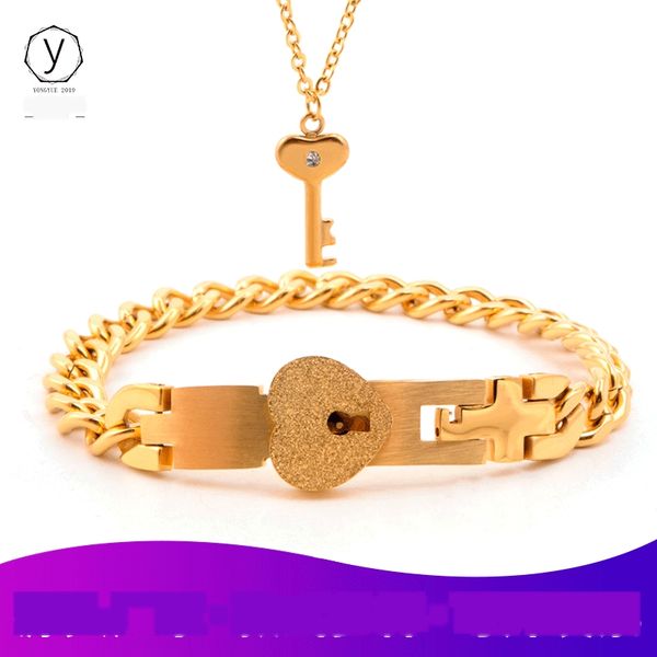 

soaring to the chain pendant sky titanium steel lovers stainless steel bracelet pendant set creative bracelet necklace uym6x, Golden;silver