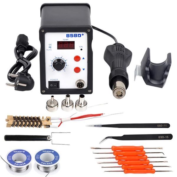 

jcd air gun 858d 700w bga welding rework solder station smd soldering led digital station durable solder repair tool kit
