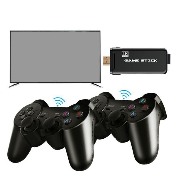 EMX-L41 U8 4K TV Video Games Stick Linux System Retro Classic 64-битные игры с 2.4G беспроводной контроллер HDTV вывод для подарка двойных игроков