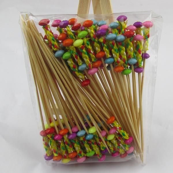 

100pcs 12cm butterfly bamboo pick buffet green leaves cupcake fruit fork dessert salad stick cocktail skewer for party decor bbyowm