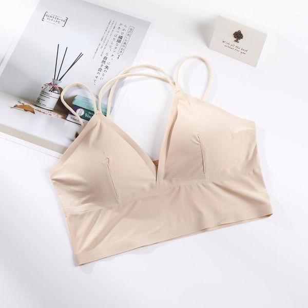 

camisoles & tanks women tank crop seamless underwear camis female deep v low cut lingerie cross strap camisole1, Black;white