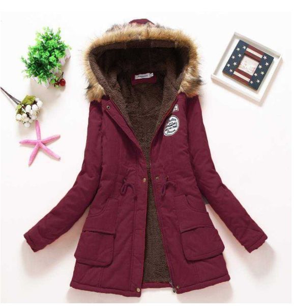 

new winter parkas military coats women cotton wadded hooded jacket medium-long casual parka thickness xxxl quilt snow outwear, Black