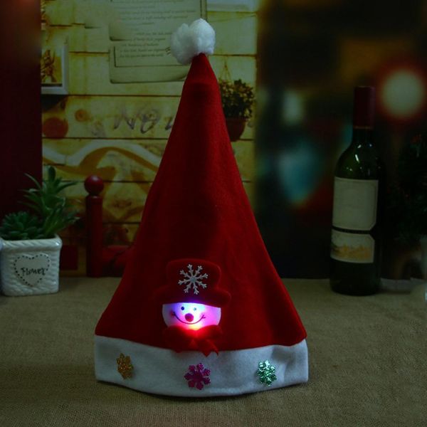

1шт с рождеством adult kid led light up cap санта-клаус снеговика elk hat xmas родитель ребенок hat подарки праздничные товары для вечеринок