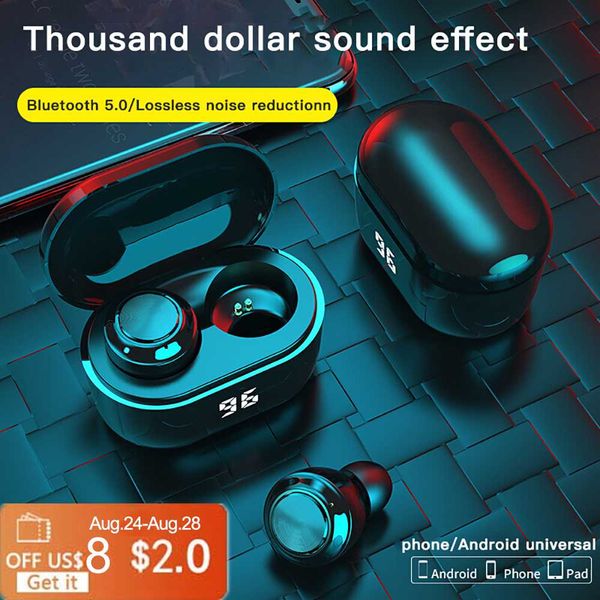 

tws bluetooth 5.0 earphones led charging box wireless headphone 9d stereo sports waterproof earbuds headsets with microphone