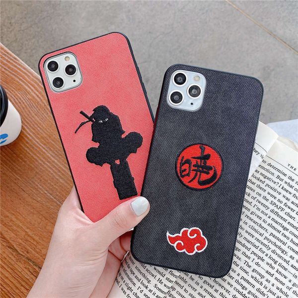 

bgrfluxury mobile phone cover with 3d embroidery cartoon naruto akatsuki, for vip 12, 11 profsional, x, xr, xs, max, 8, 7, 6 seconds pl