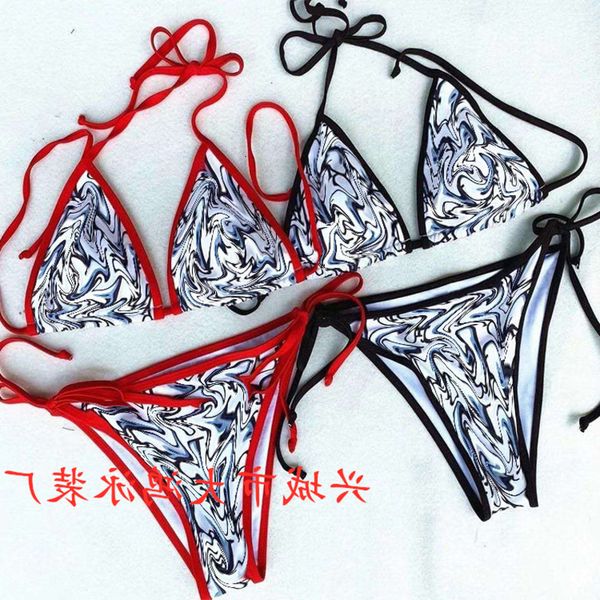 

letter split swimsuit 20 years new bikini triangle neck strap top