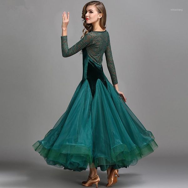 

stage wear women ballroom dance training clothes modern practice dress ball waltz tango social lace uniforms my7861, Black;red