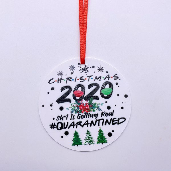 

2020 quarantine pandemic ornament christmas cartoon pendant party decoration gift product christmas tree hanging ornament for home, Silver