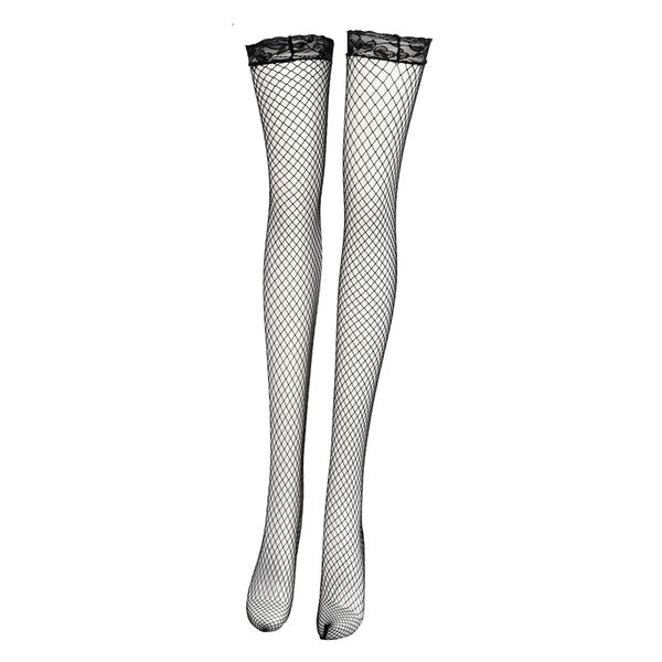 

elegant womens gilrs lace fishnet thigh high stockings, Black;white