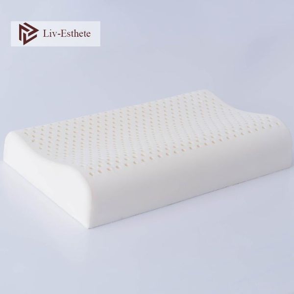 

pillow liv-esthete 100% pure natural latex bed sleeping ergonomic soft cervical neck protect massage pillows for deep sleep
