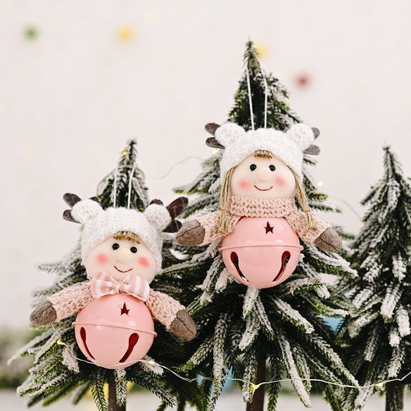 

2021 ornaments decorations antlers christmas creative pink pendant tree bell new