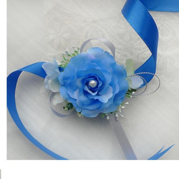 2021 Pulso de flores nupcial Corsage Irmãs de dama de honra flores de mão de casamento de casamento artificial seda flores pulseira