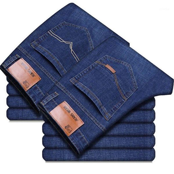 

autumn and winter men's jeans straight tube loose thick men's pants1, Blue