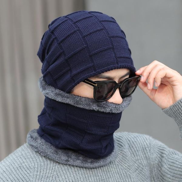 

selling 2pcs ski cap and scarf cold warm leather winter hat for women men knitted hat bonnet warm cap skullies beanies sqczxp pingtoy, Black;white