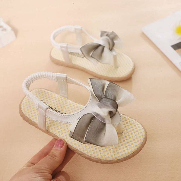 

pure sandals in summer 2019 children's new girls' korean bow princs sho primary and secondary school students beach, Black;red