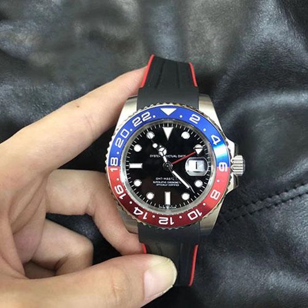 

2021 new selling men's ceramic watch ring rubber watch band sports leisure watch sapphire glass 8 colors, Slivery;brown