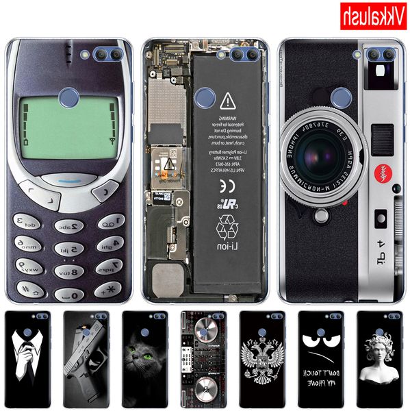 

phone case for huawei p smart enjoy 7s soft tpu silicon back cover 360 full protective printing transparent shell